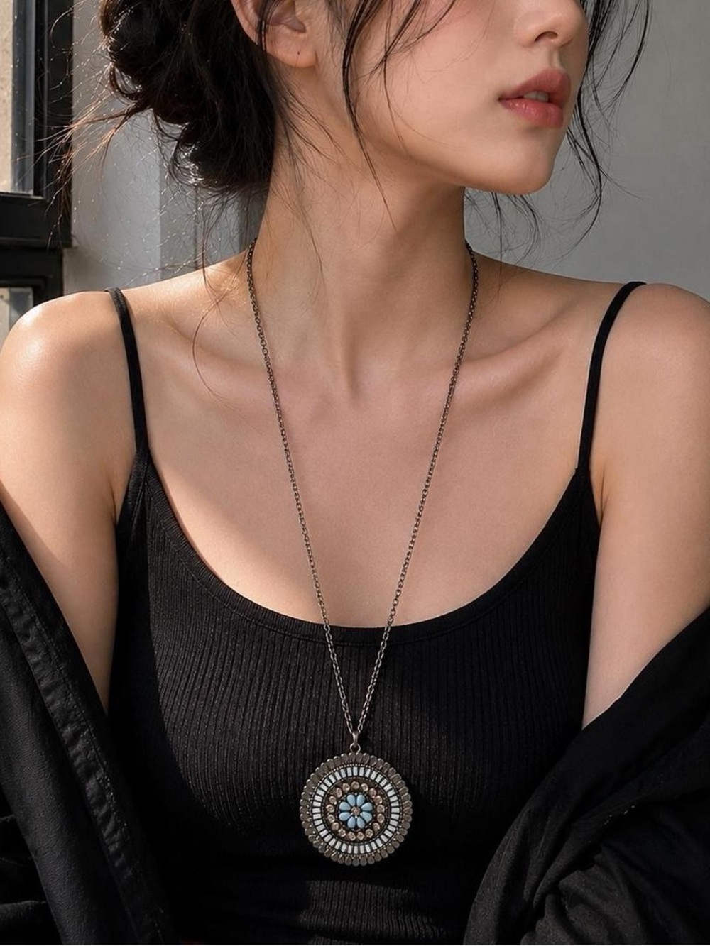 Bohemian Medallion Statement Necklace